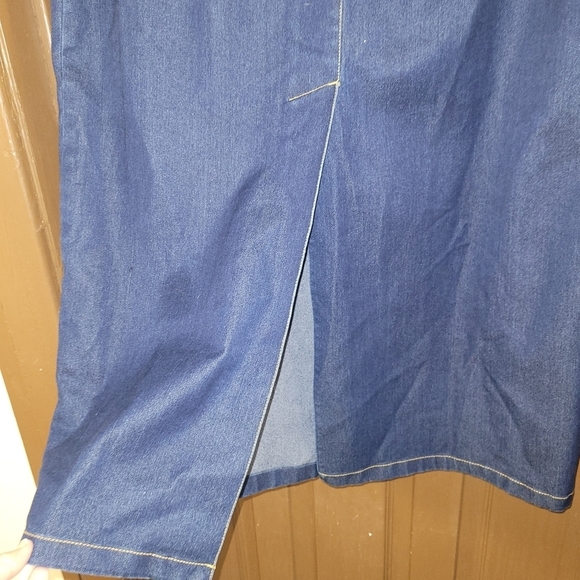 Vintage Haggar medium wash denim jean maxi skirt back slit petite - Picture 4 of 8